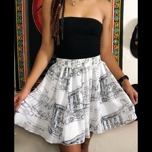 M AMERICAN APPAREL CHIFFON Cinched Waist Skirt
